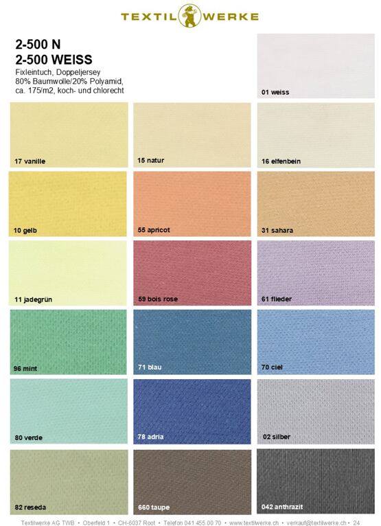 Fixleintuch, Interlock-Doppeljersey